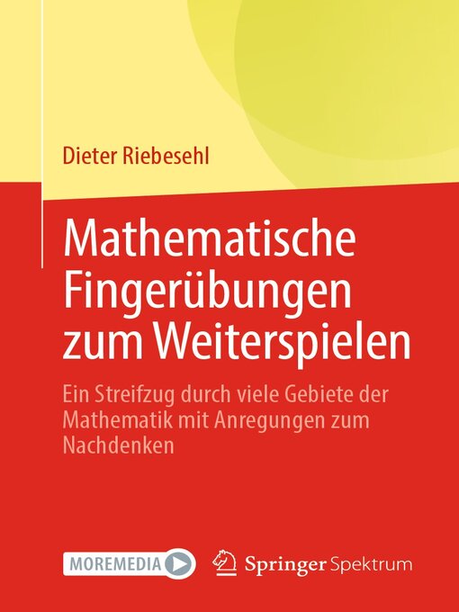 Cover image for Mathematische Fingerübungen zum Weiterspielen